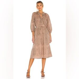 Cleobella Pink Midi Sundress with Bishop Sleeves